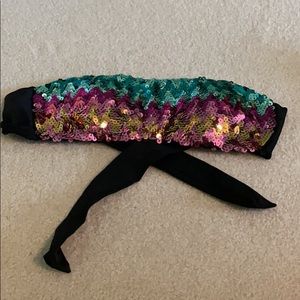 Sequin Bandeau Swim Top